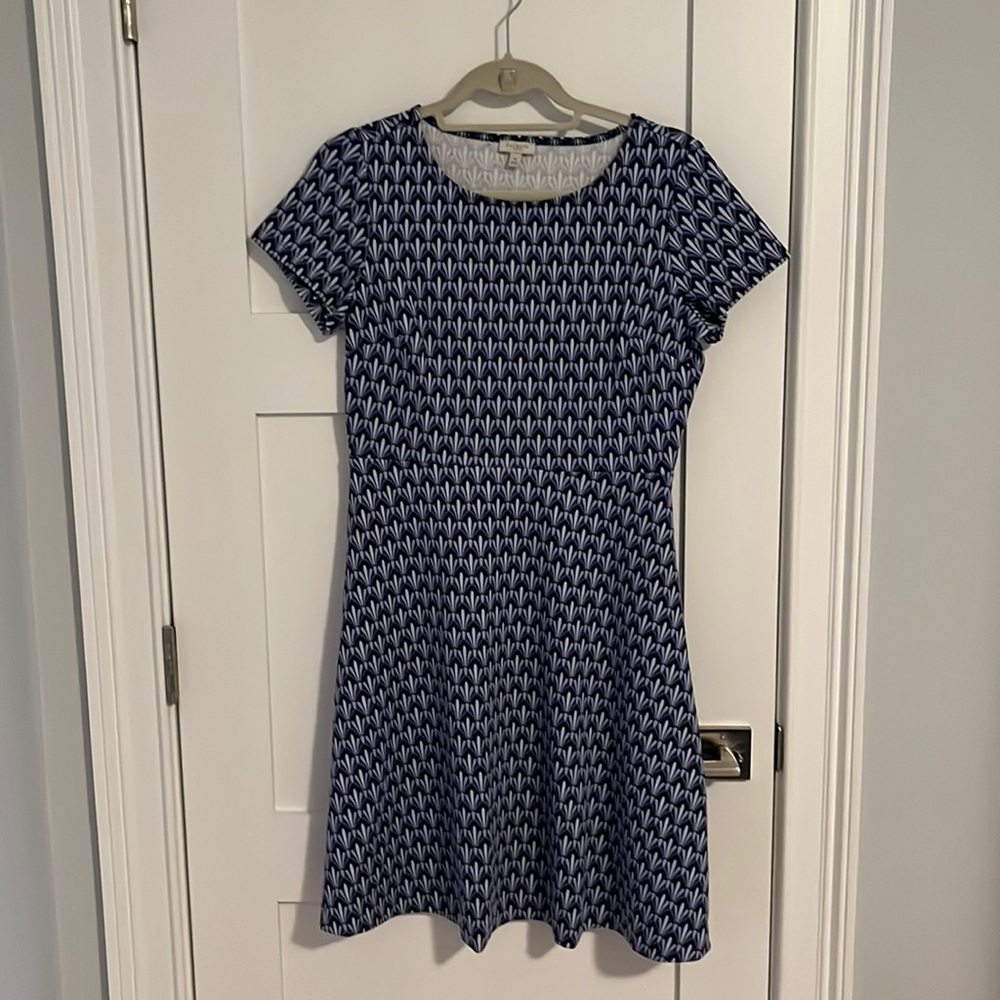 Talbots Purple Print Short Sleeve Dress - Size 4P